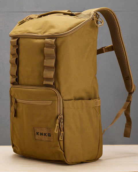 Side profile view of large desert CORE Backpack