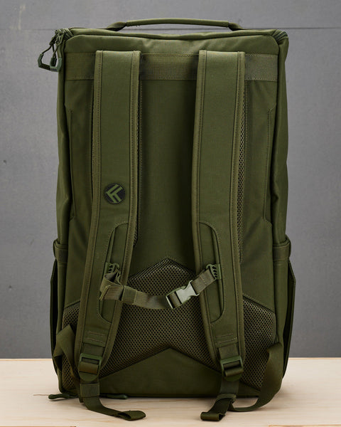 Large green CORE Backpack padded back panel and shoulder straps