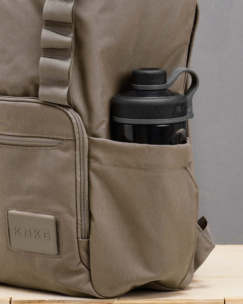 Shaker bottle inside beige neutral CORE Backpack bottle pocket