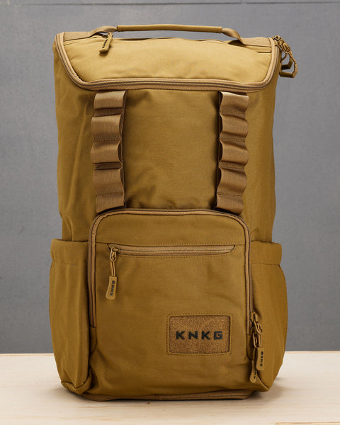 Front view of desert KNKG CORE Backpack