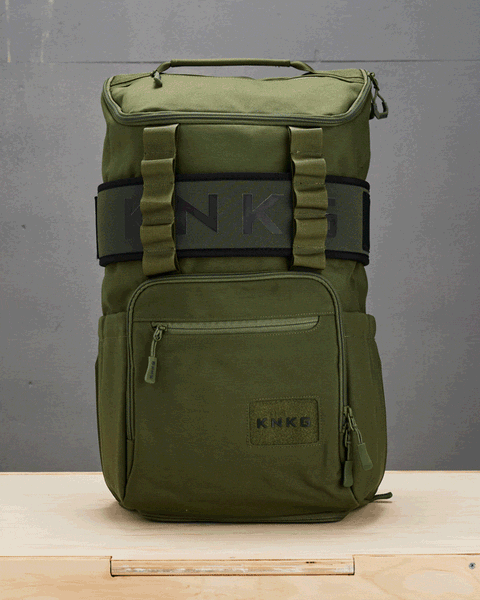 360* view of large green CORE Backpack