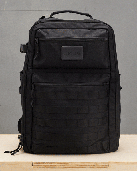 360* Views of large black CONQUER Backpack