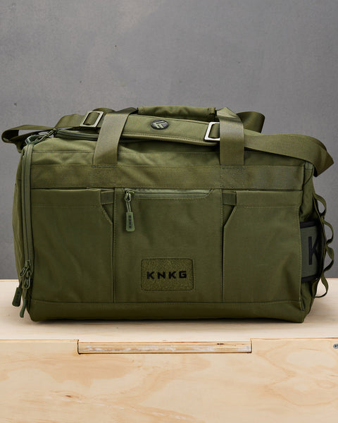 Front view of green CORE Duffel