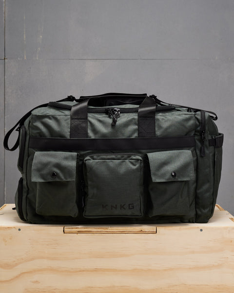 Front view of KNKG large charcoal PLUS Duffel