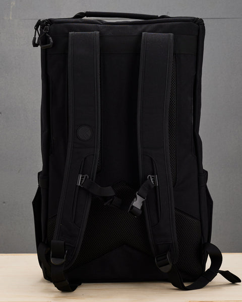 large black CORE Backpack padded shoulder straps and chest attachment