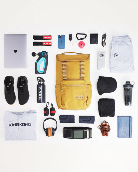 Flat lay of large desert CORE Backpack