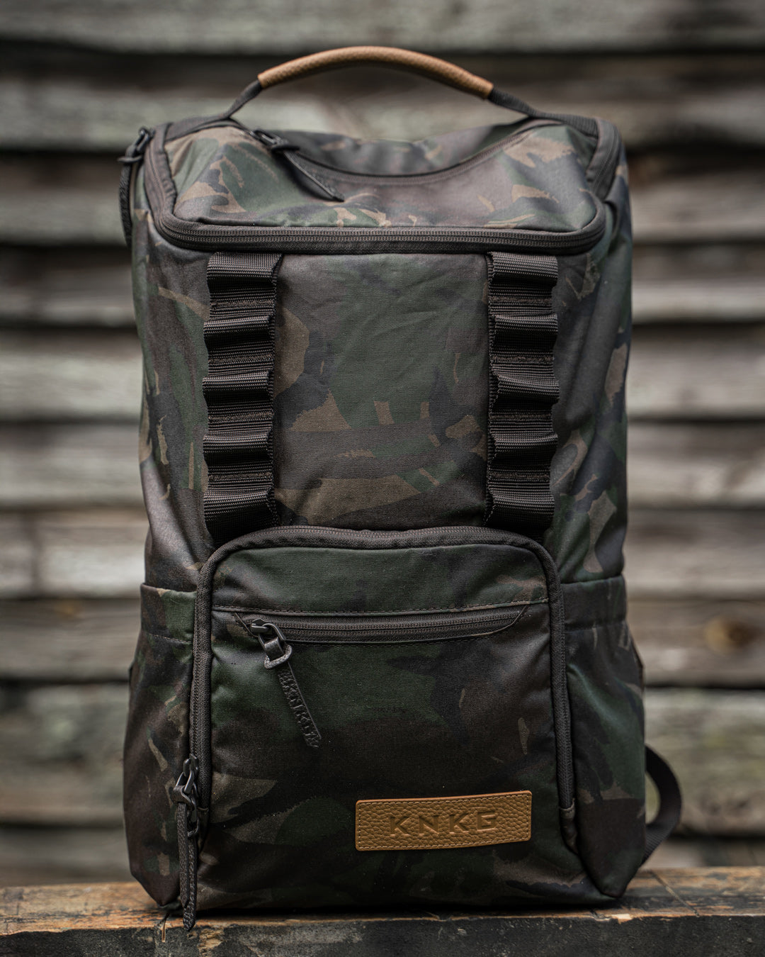 Camo Waxed Canvas Backpack - Lifting Belt Gym Bag | KNKG