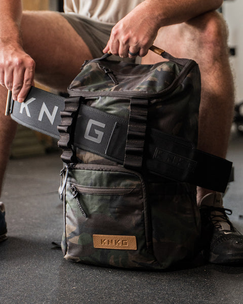 ash camo leather backpack Camo Waxed Canvas Backpack - Lifting Belt Gym Bag
