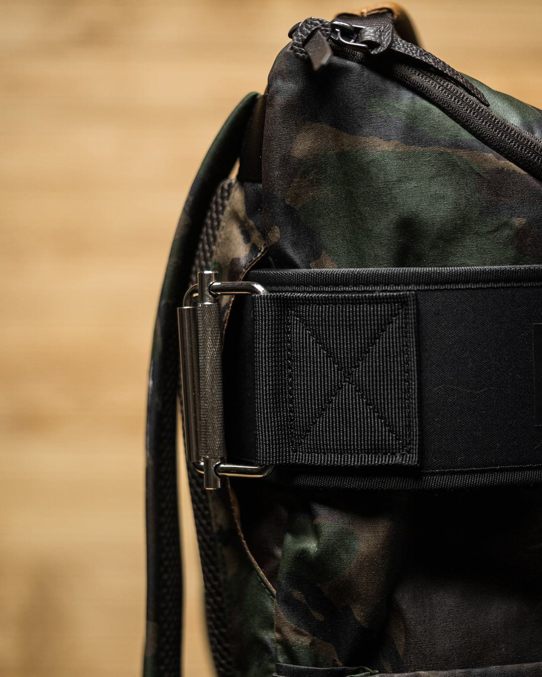 Camo Waxed Canvas Backpack - Lifting Belt Gym Bag | KNKG