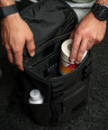 Inside view of preworkout inside KNKG Mini CORE Backpack in Black