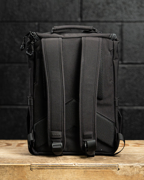 Back view of KNKG Mini CORE Backpack in Black