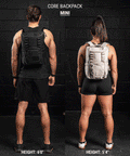 Athletes wearing Neutral beige mini size KNKG CORE Backpack 