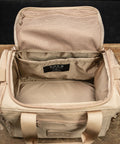 Inside view of empty Neutral beige KNKG mini CORE Duffel
