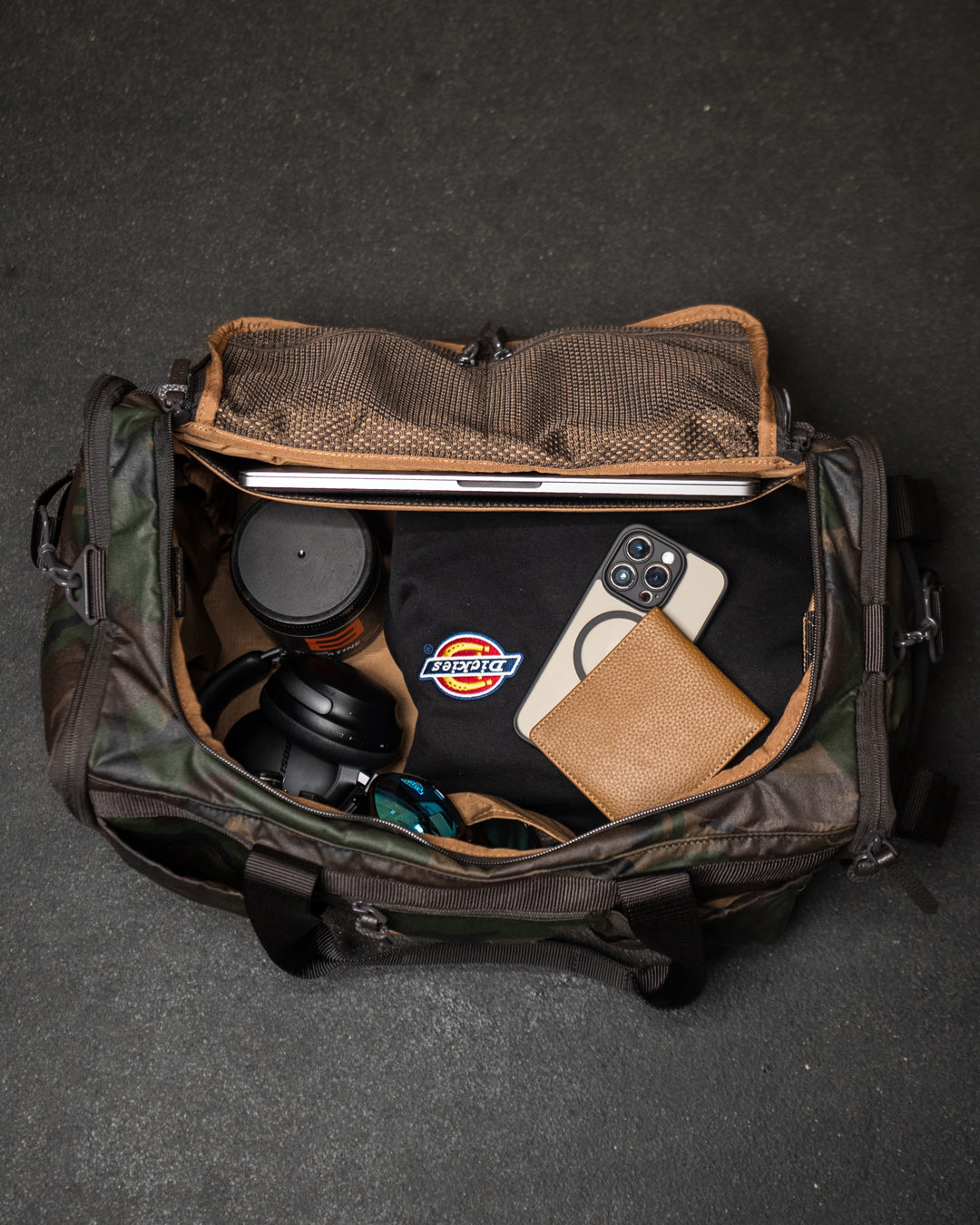 Woodland Camo Waxed Canvas Duffel | KNKG Woodland Camo Waxed Canvas Duffel | KNKG