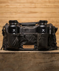 Drink bottle pockets on KNKG Waxed Canvas Duffel 