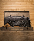 KNKG Waxed Canvas Duffel in wooden box