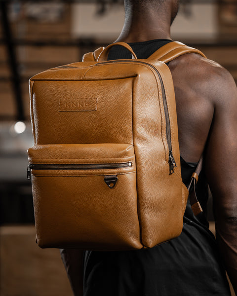 backpack for men leather KNKG HERITAGE Leather Backpack 23L Tan