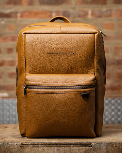 american leather backpack KNKG HERITAGE Leather Backpack 23L Tan