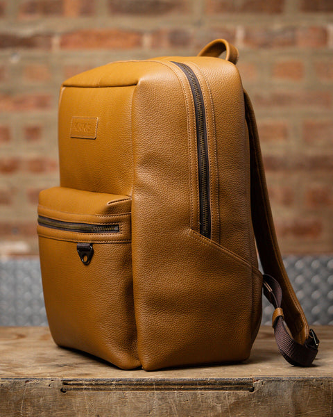 buy mens leather backpack online KNKG HERITAGE Leather Backpack 23L Tan